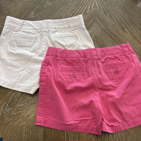 (2) J‎ Crew Sz 4 Chino Weathered Classic Twill Broken-In CITY Fit PINK/KHAKI EUC - Picture 7 of 7